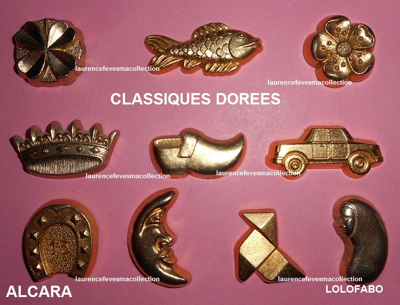 Rare série complète 10 fèves PERSO métal doré DIEUX ET DÉESSES mythologie  grecque ALCARA 2002 pour la Mie Câline